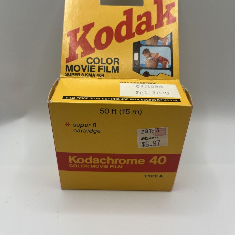 KODAK Kodachrome 40 Color Movie Film Type A Super 8 Cartridge 1988 -Sealed